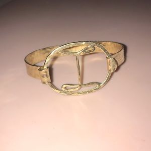 Anthropologie Cursive L Gold Bracelet